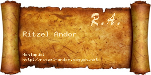 Ritzel Andor névjegykártya
